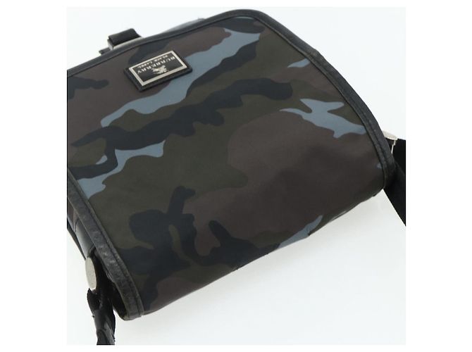 Borsa a Spalla BURBERRY Black label Nylon Nero Argento Auth 179352A Blu - vista 6