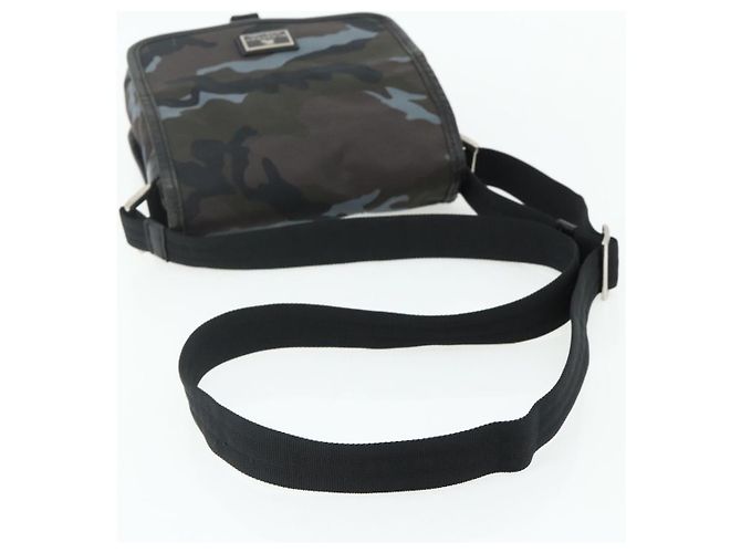 Borsa a Spalla BURBERRY Black label Nylon Nero Argento Auth 179352A Blu - vista 7