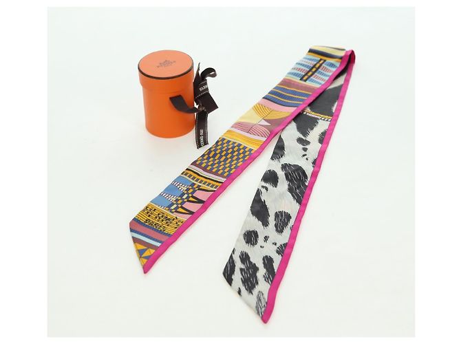 Hermès Foulard Twilly in seta HERMES "PELAGES ET CAMOUFLAGE" Multicolor Autentico 179320M Multicolore - vista 12
