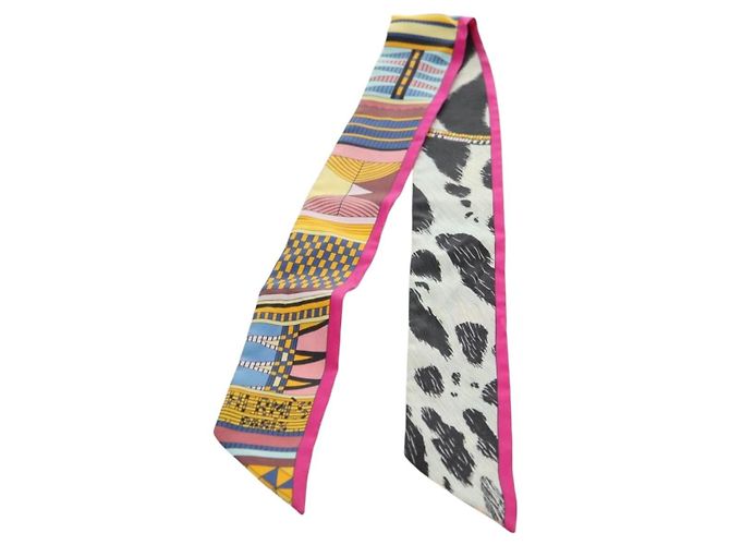 Hermès Foulard Twilly in seta HERMES "PELAGES ET CAMOUFLAGE" Multicolor Autentico 179320M Multicolore - vista 2