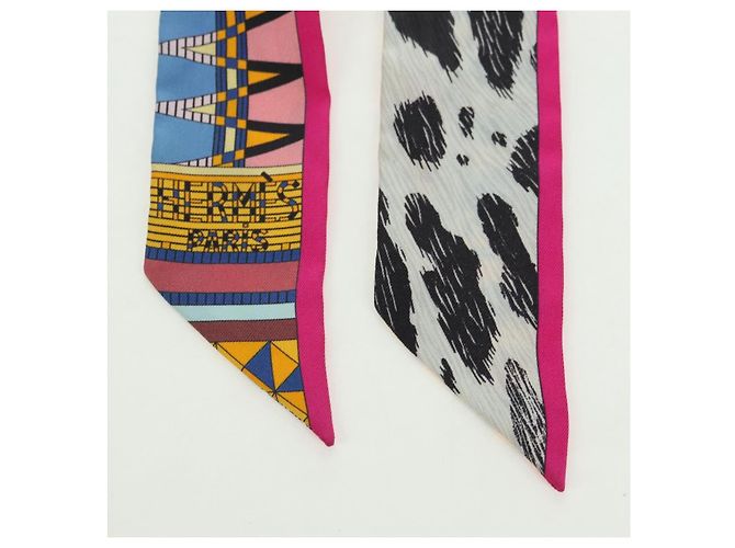 Hermès Foulard Twilly in seta HERMES "PELAGES ET CAMOUFLAGE" Multicolor Autentico 179320M Multicolore - vista 3