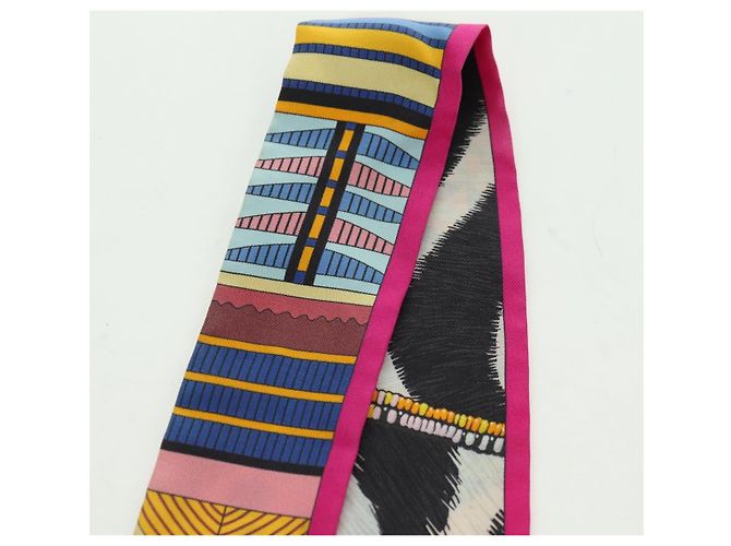 Hermès Foulard Twilly in seta HERMES "PELAGES ET CAMOUFLAGE" Multicolor Autentico 179320M Multicolore - vista 5