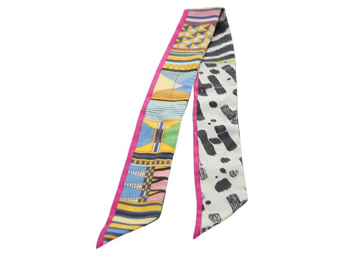 Hermès Foulard Twilly in seta HERMES "PELAGES ET CAMOUFLAGE" Multicolor Autentico 179320M Multicolore - vista 6