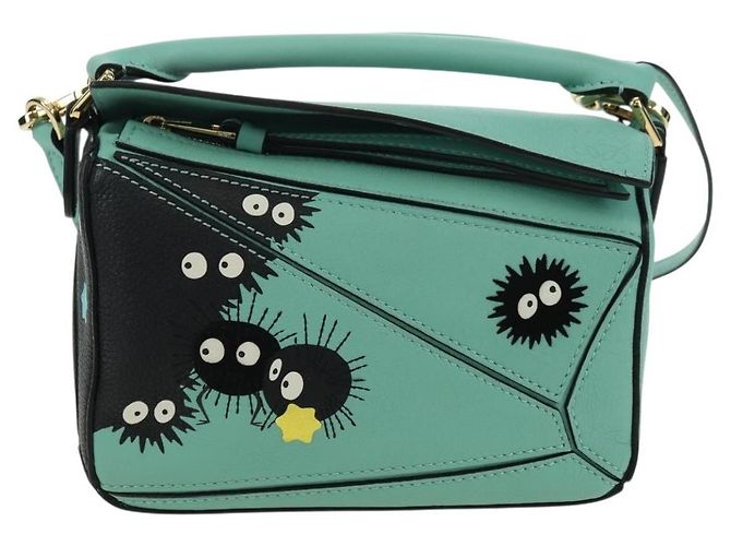 LOEWE × Ghibli Spirited Away Soot Sprites Puzzle Mini 2way Green Auth 167313SM D'oro - vista 2