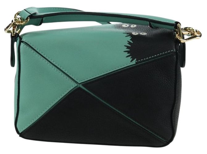LOEWE × Ghibli Spirited Away Soot Sprites Puzzle Mini 2way Green Auth 167313SM D'oro - vista 3