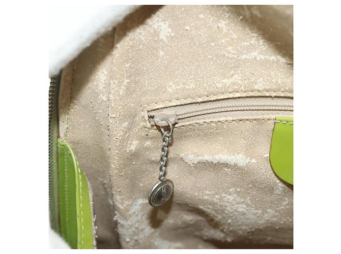 GUCCI Bamboo Body Bag Couro envernizado Verde Ouro 003 2113 0027 Auth 179580 Dourado - vista 19