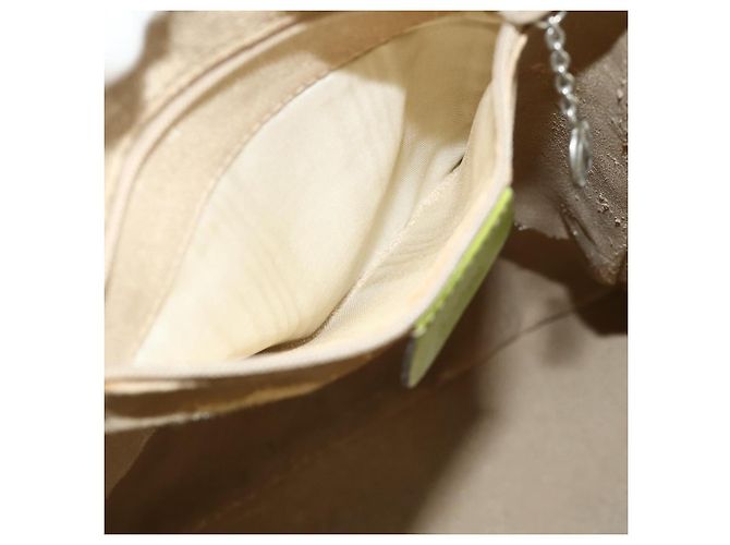 GUCCI Bamboo Body Bag Couro envernizado Verde Ouro 003 2113 0027 Auth 179580 Dourado - vista 20