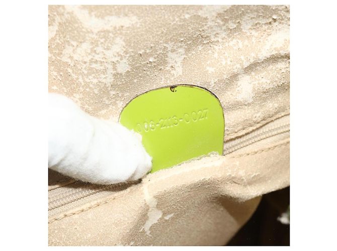 GUCCI Bamboo Body Bag Couro envernizado Verde Ouro 003 2113 0027 Auth 179580 Dourado - vista 22