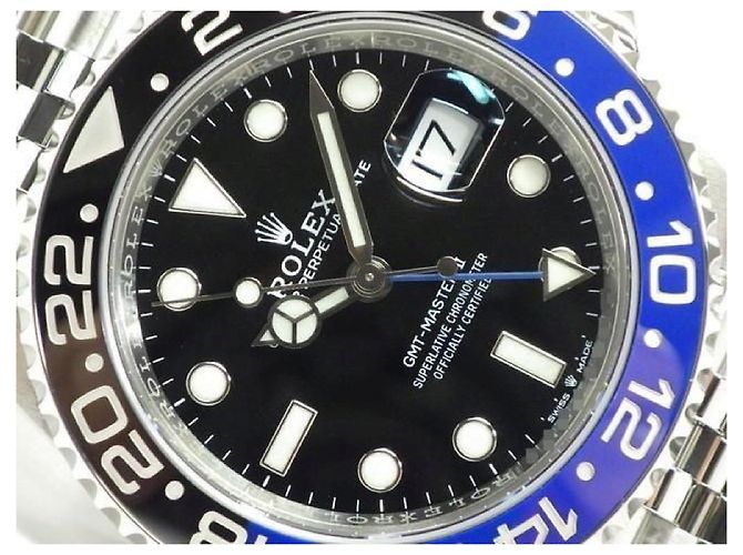 ROLEX GMT MasterII blau-schwarze Lünette Ref.126710BLNR Jubilee Armband Herren Silber - Ansicht 2