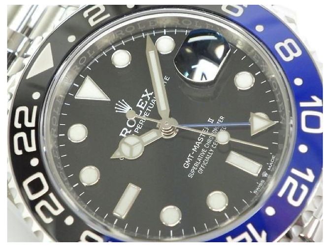 ROLEX GMT MasterII blau-schwarze Lünette Ref.126710BLNR Jubilee Armband Herren Silber - Ansicht 3