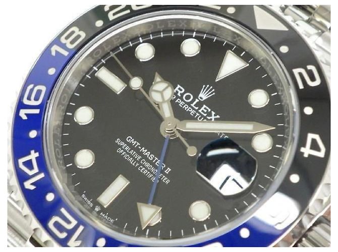 ROLEX GMT MasterII blau-schwarze Lünette Ref.126710BLNR Jubilee Armband Herren Silber - Ansicht 4