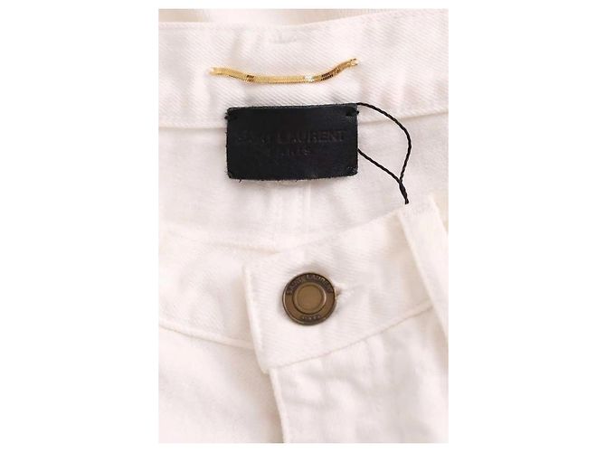 Saint Laurent Jeans dritti bianchi Bianco - vista 6