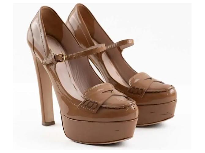 Miu Miu Tacchi camel Cammello - vista 3