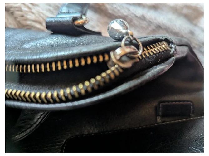 Sonia Rykiel Borsa Tote in Pelle Morbida Nero - vista 4