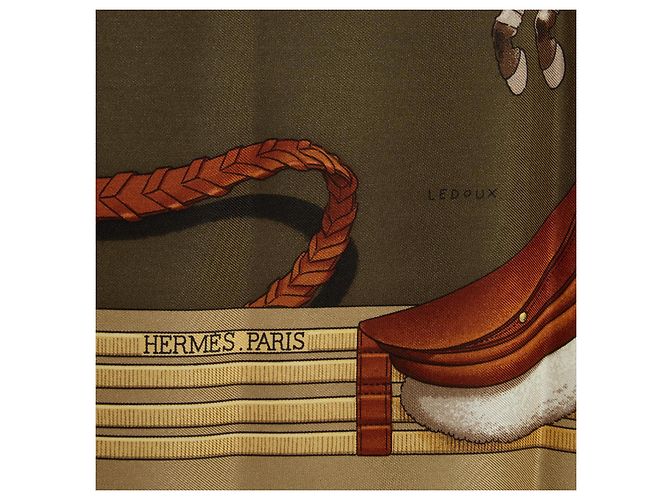 Hermès Jumping Carré 90 Seidentwill-Tuch - Beige - Ansicht 4