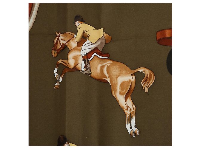 Hermès Jumping Carré 90 Seidentwill-Tuch - Beige - Ansicht 5