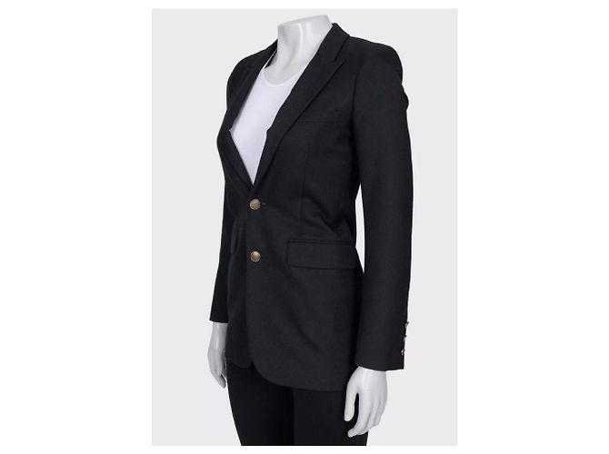 Chic Saint Laurent Black Wool Jacket - FR34/XS Pre-owned - view 2