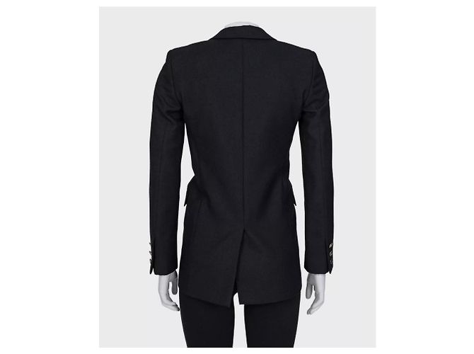 Chic Saint Laurent Black Wool Jacket - FR34/XS Pre-owned - view 3