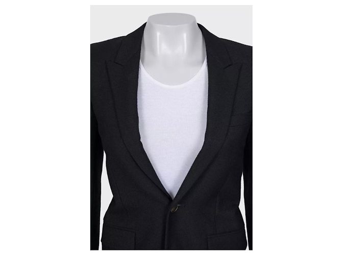 Chic Saint Laurent Black Wool Jacket - FR34/XS Pre-owned - view 4