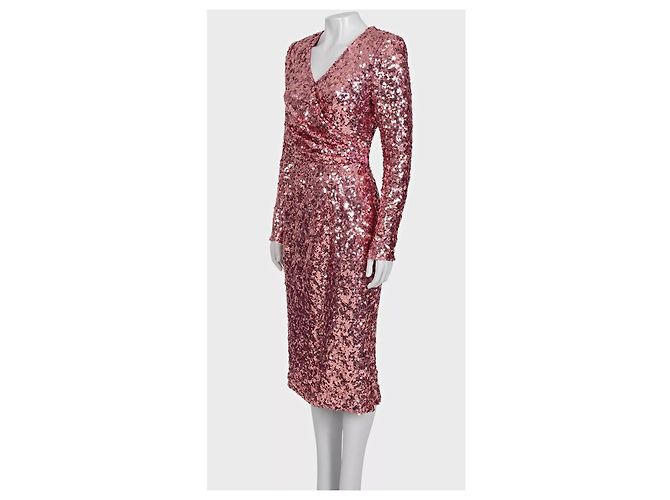 Dolce & Gabbana Kleid mit rosa Pailletten - Größe M/IT42 Gebraucht - Ansicht 2