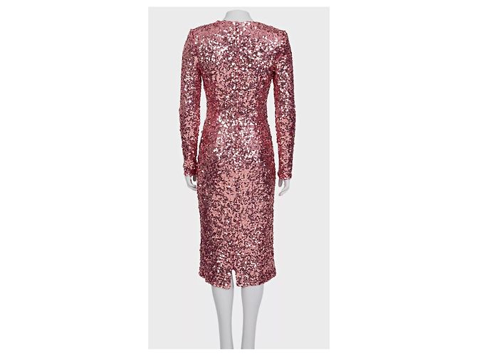 Dolce & Gabbana Kleid mit rosa Pailletten - Größe M/IT42 Gebraucht - Ansicht 3