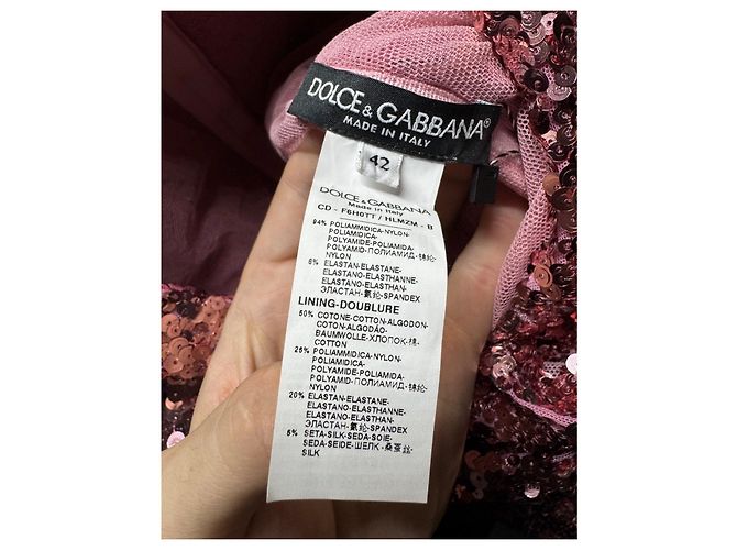 Dolce & Gabbana Kleid mit rosa Pailletten - Größe M/IT42 Gebraucht - Ansicht 5