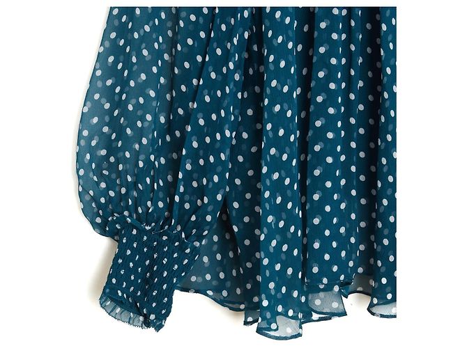 Zimmermann Blusa Otie de seda com bolinhas - Verde Azul - vista 2