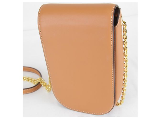 Borsa a tracolla in pelle arancione MCM - vista 10