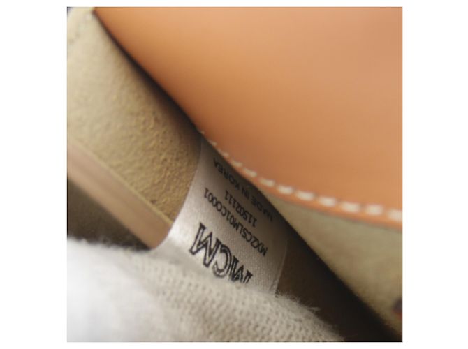 Borsa a tracolla in pelle arancione MCM - vista 15