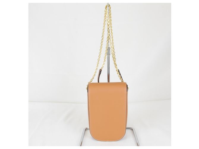 Borsa a tracolla in pelle arancione MCM - vista 2