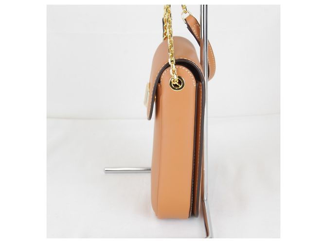 Borsa a tracolla in pelle arancione MCM - vista 3