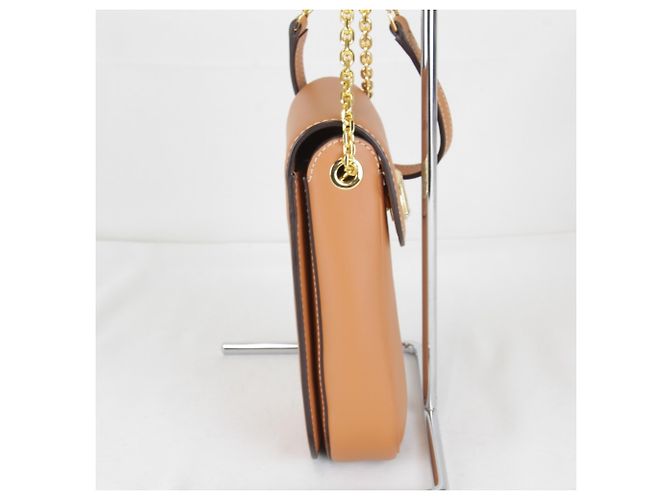 Borsa a tracolla in pelle arancione MCM - vista 4
