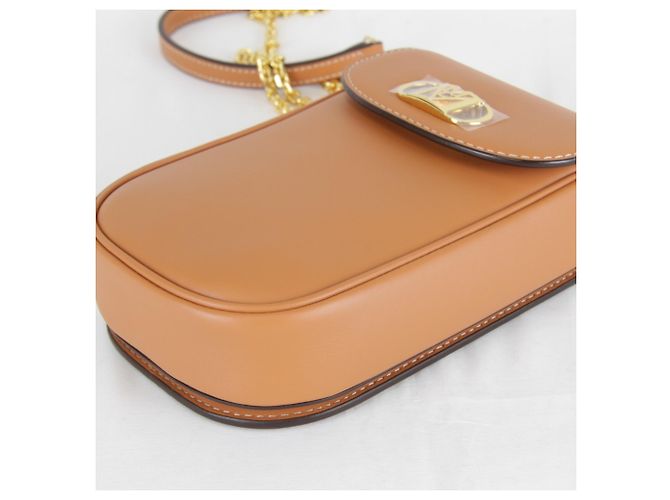 Borsa a tracolla in pelle arancione MCM - vista 5