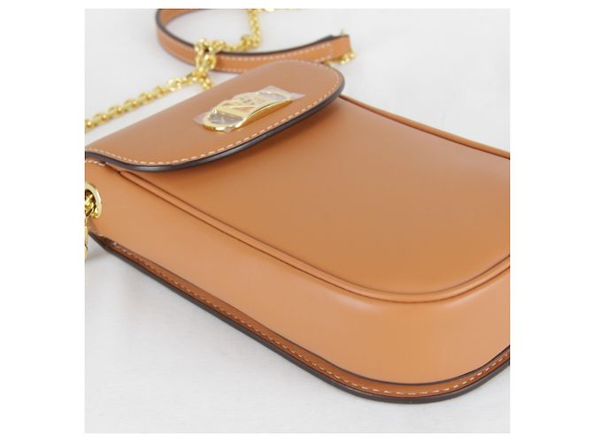 Borsa a tracolla in pelle arancione MCM - vista 6