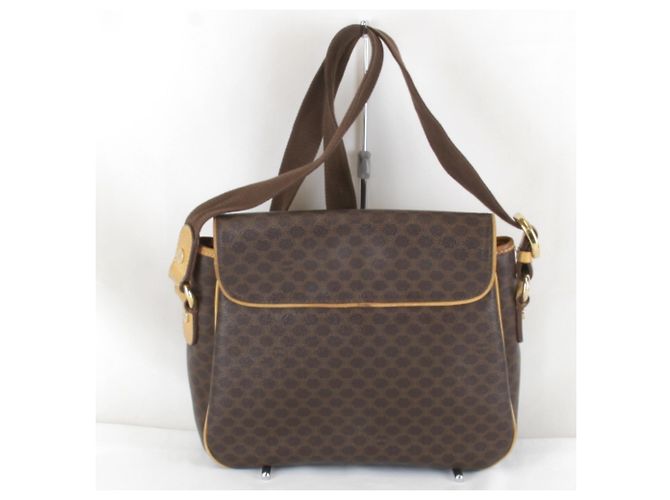 Céline Borsa a tracolla Celine con motivo Macadam e taschino Marrone - vista 2