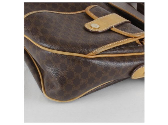 Céline Borsa a tracolla Celine con motivo Macadam e taschino Marrone - vista 3