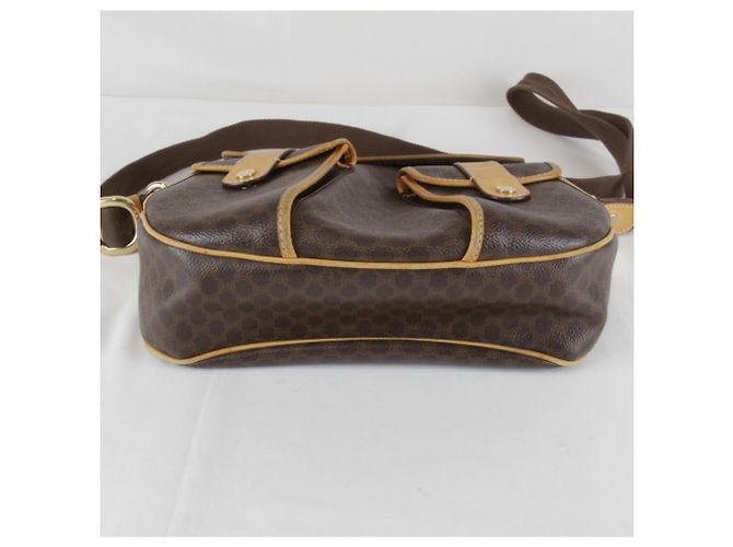 Céline Borsa a tracolla Celine con motivo Macadam e taschino Marrone - vista 5