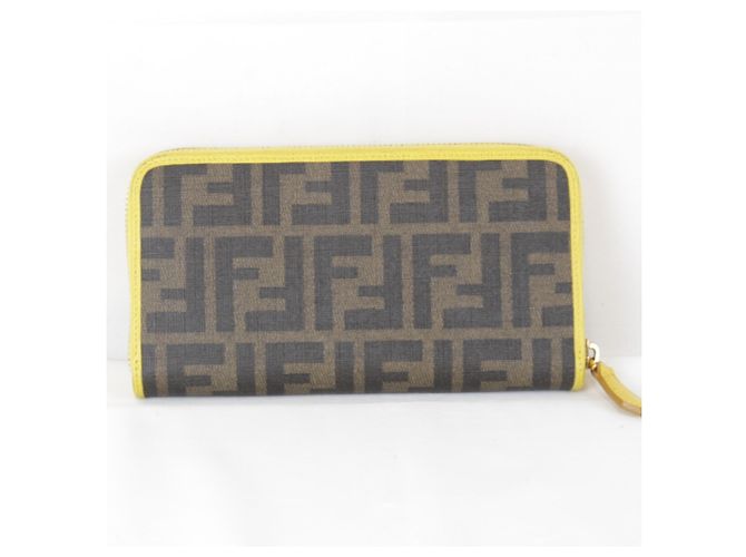 Fendi Zucca Round Long Wallet Braun Gelb - Ansicht 2