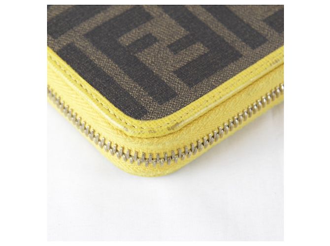 Fendi Zucca Round Long Wallet Braun Gelb - Ansicht 3