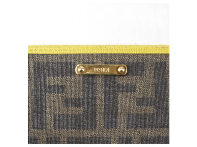 Fendi Zucca Round Long Wallet Braun Gelb - Ansicht 5