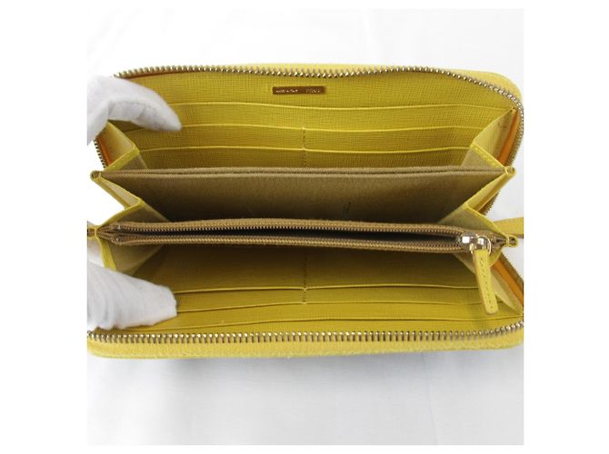 Fendi Zucca Round Long Wallet Braun Gelb - Ansicht 7