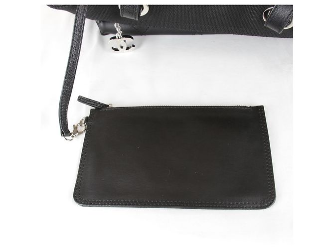 Borsa Tote Chanel in PVC nero e tela - vista 17