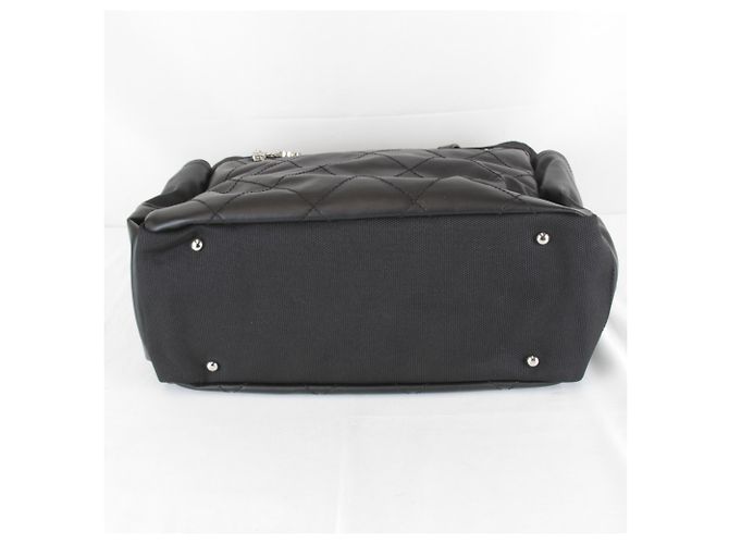 Borsa Tote Chanel in PVC nero e tela - vista 7