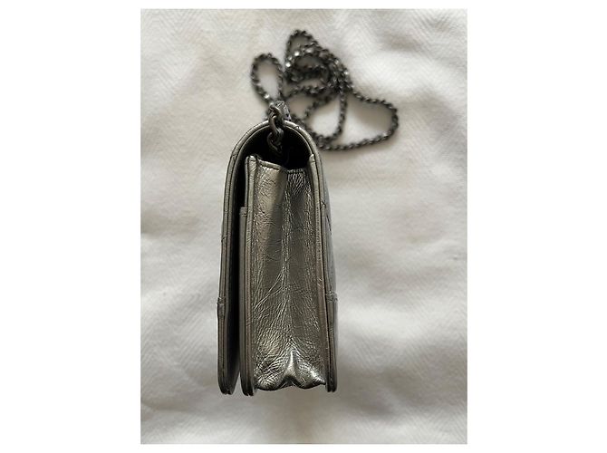 Chanel Wallet on Chain WOC Pelle Argentata Argento - vista 4