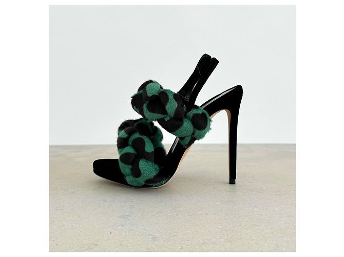 Autre Marque Sandali Marco de Vincenzo Autunno 2015 Runway Nero Verde - vista 3