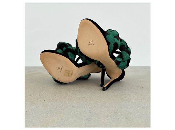 Autre Marque Sandali Marco de Vincenzo Autunno 2015 Runway Nero Verde - vista 8
