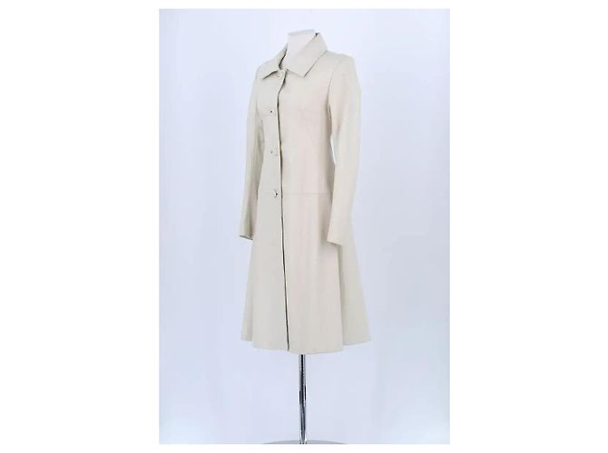 Jitrois Leder Mantel Ecru - Ansicht 2