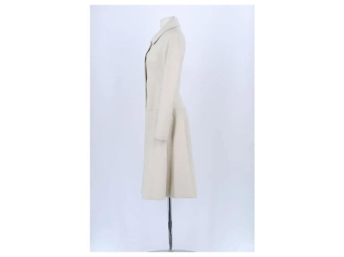 Jitrois Leder Mantel Ecru - Ansicht 3