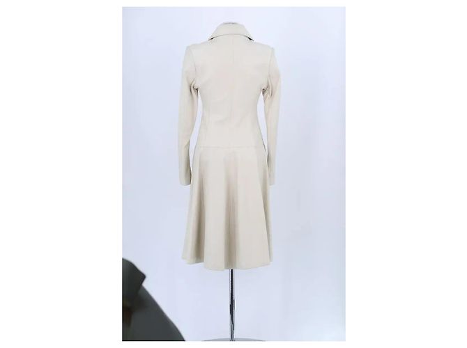 Jitrois Leder Mantel Ecru - Ansicht 4