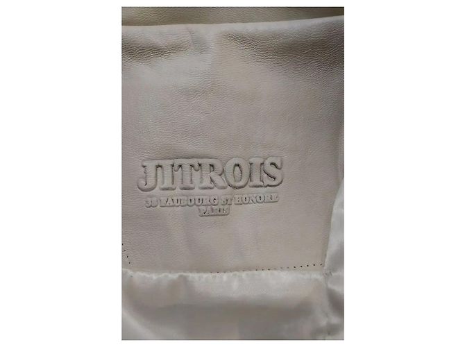 Jitrois Leder Mantel Ecru - Ansicht 5